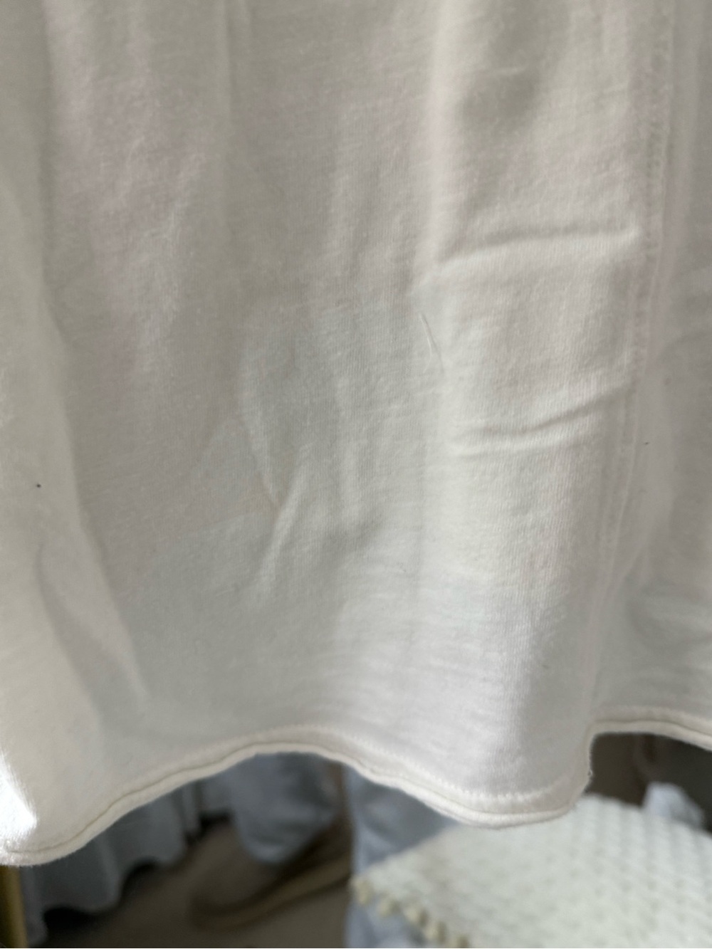 aerie Cream Ribbed-Neck Tee with Subtle Logo - Picture 13 of 16